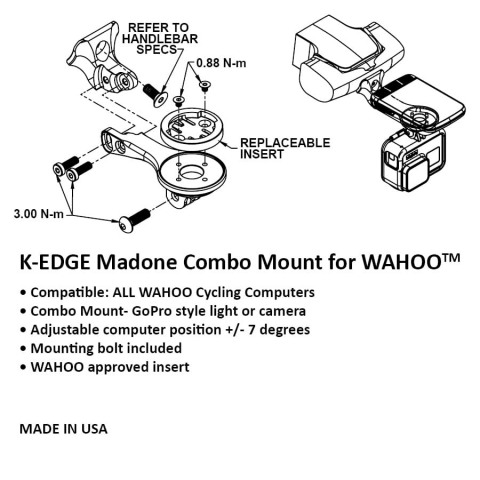 Uchwyt K-Edge do Wahoo Bolt Madone Combo Mount 31.8mm czarny