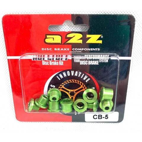 A2Z green anodized CB-5 crank bolts 5x